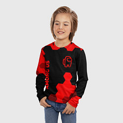Лонгслив детский Among Us - red gradient вертикально, цвет: 3D-принт — фото 2