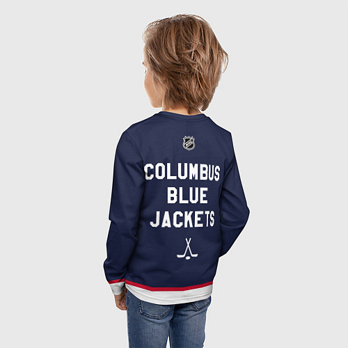 Детский лонгслив Columbus Blue Jackets - NHL team / 3D-принт – фото 4