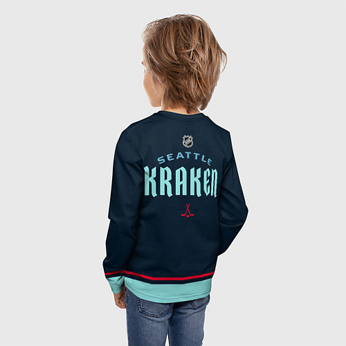 Детский лонгслив Seattle Kraken - NHL team / 3D-принт – фото 4