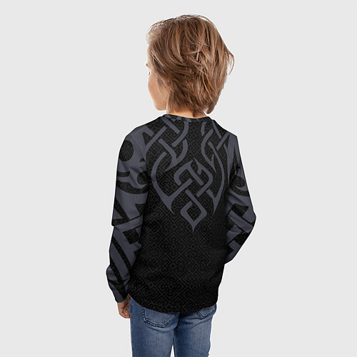 Детский лонгслив Медведь воин в щите / 3D-принт – фото 4