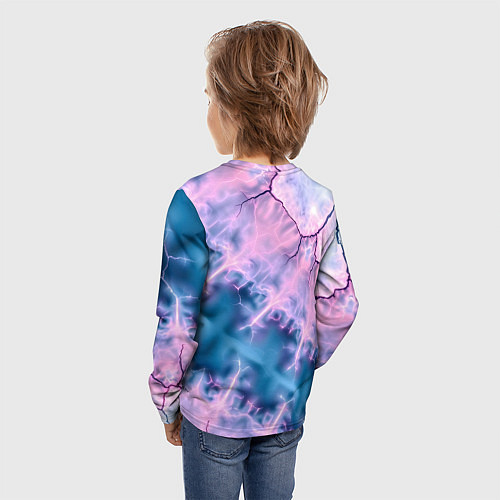 Детский лонгслив Вода и розовая абстракция / 3D-принт – фото 4