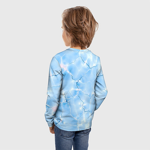 Детский лонгслив Прозрачная голубая вода / 3D-принт – фото 4