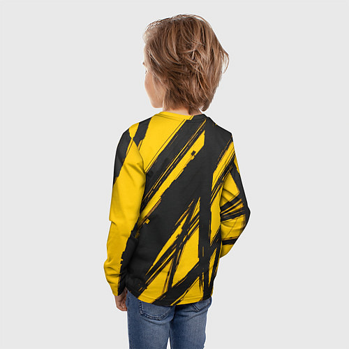 Детский лонгслив Абстракция на желтом / 3D-принт – фото 4