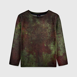 Детский лонгслив Абстракция - green fabric soaked in red paint