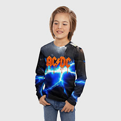 Лонгслив детский ACDC логотип из лавы на молнии, цвет: 3D-принт — фото 2