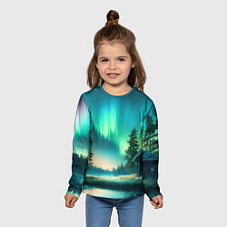 Лонгслив детский Салатневое небо, цвет: 3D-принт — фото 2