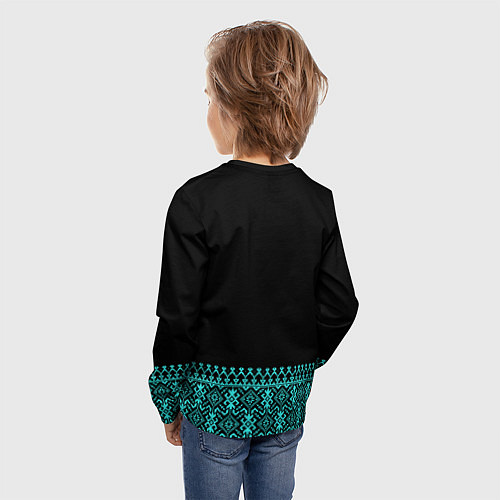 Детский лонгслив Обережная вязь - вышиванка / 3D-принт – фото 4