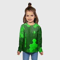 Лонгслив детский No Mans Sky - green gradient вертикально, цвет: 3D-принт — фото 2