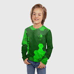 Лонгслив детский No Mans Sky - green gradient вертикально, цвет: 3D-принт — фото 2
