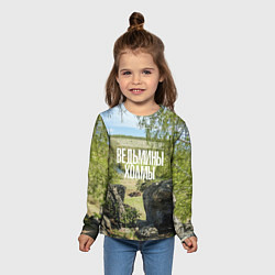Лонгслив детский Ведьмины холмы на Красивой Мече, цвет: 3D-принт — фото 2