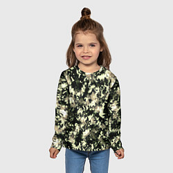 Лонгслив детский Пятнистый чёрно-бежевый, цвет: 3D-принт — фото 2