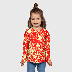 Лонгслив детский Пятнистый красно-жёлтый, цвет: 3D-принт — фото 2