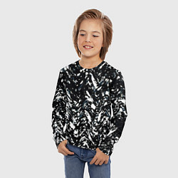 Лонгслив детский Искажённый пёстрый чёрно-белый, цвет: 3D-принт — фото 2