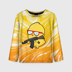 Лонгслив детский Курица и автомат, цвет: 3D-принт