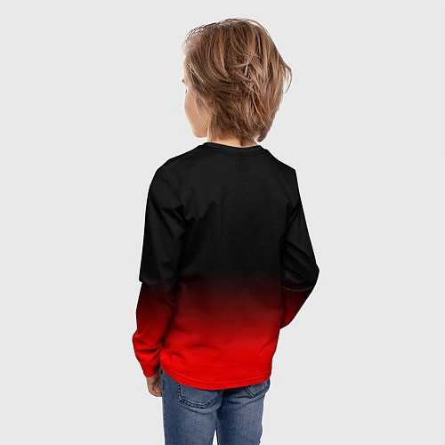 Детский лонгслив Детройт Ред Уингз - градиент / 3D-принт – фото 4