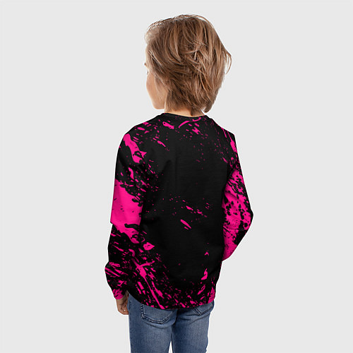 Детский лонгслив Monster energy неоновые краски лого / 3D-принт – фото 4