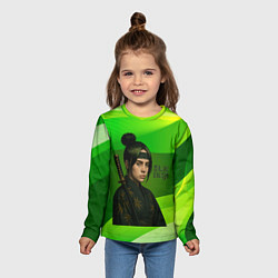 Лонгслив детский Билли Айлиш в стиле ниндзи, цвет: 3D-принт — фото 2