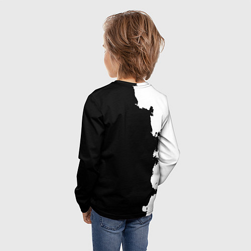 Детский лонгслив Monster energy краски белые / 3D-принт – фото 4