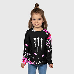 Лонгслив детский Monster energy sakura, цвет: 3D-принт — фото 2