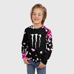 Лонгслив детский Monster energy sakura, цвет: 3D-принт — фото 2