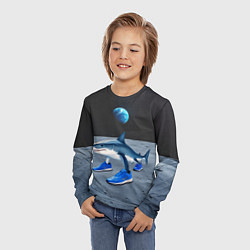 Лонгслив детский Акула мем, тралалеро тралала, цвет: 3D-принт — фото 2