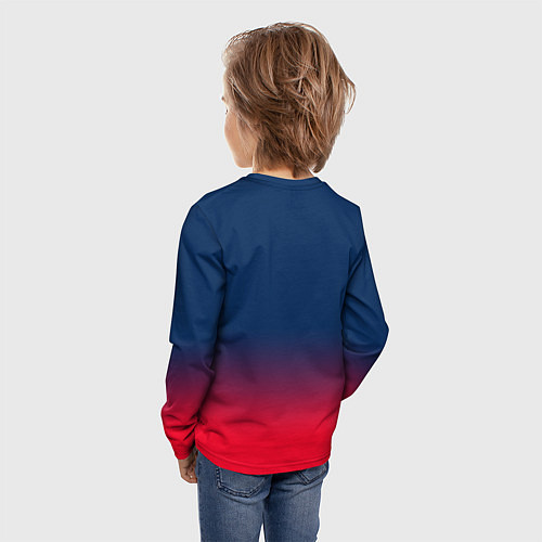 Детский лонгслив Вашингтон Кэпиталз - градиент / 3D-принт – фото 4