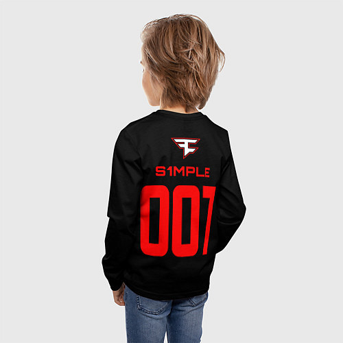 Детский лонгслив FaZe Clan - S1mple 007 / 3D-принт – фото 4