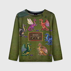 Лонгслив детский HOMM3 Dragons Battle 1, цвет: 3D-принт
