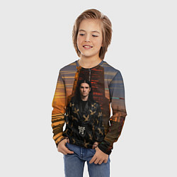 Лонгслив детский Bones в халате с журавлями, цвет: 3D-принт — фото 2