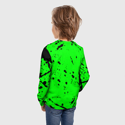 Детский лонгслив Monster energy кислотные брызги / 3D-принт – фото 4