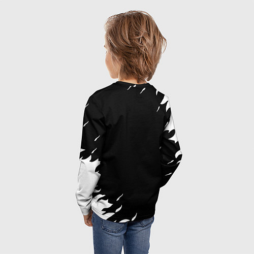 Детский лонгслив Monster energy fire white / 3D-принт – фото 4