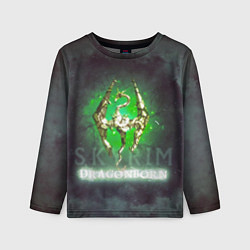Лонгслив детский Skyrim gold logo Dragonborn, цвет: 3D-принт