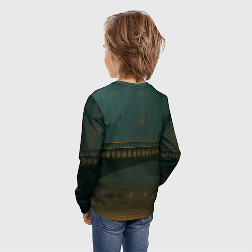 Детский лонгслив Игрок 218 в боевой стойке / 3D-принт – фото 4