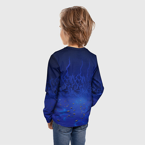 Детский лонгслив Тралалеро тралала - акула киборг / 3D-принт – фото 4