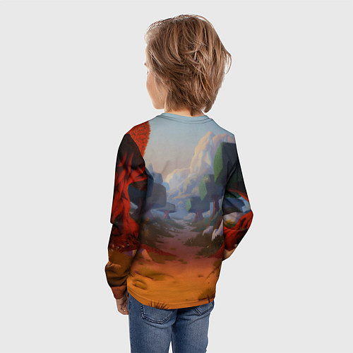 Детский лонгслив Котик в кубическом мире / 3D-принт – фото 4