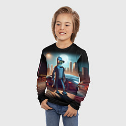 Лонгслив детский Бендер с пистолетом - Нью-Йоркская мафия, цвет: 3D-принт — фото 2