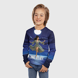 Лонгслив детский Lana Del Rey танцует под луной, цвет: 3D-принт — фото 2