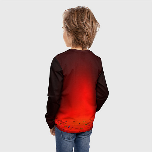 Детский лонгслив Гомер в пончике / 3D-принт – фото 4