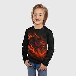 Лонгслив детский Инфернальный волк, цвет: 3D-принт — фото 2