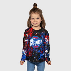Лонгслив детский Клипперс - цветовой хаос, цвет: 3D-принт — фото 2