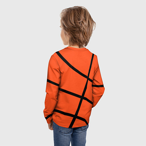 Детский лонгслив Майами Хит - баскетболная разметка / 3D-принт – фото 4