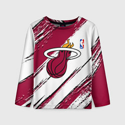 Лонгслив детский Майами Хит - линии с потертостями, цвет: 3D-принт