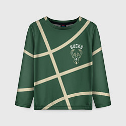 Лонгслив детский Милуоки Бакс - баскетбольные линии, цвет: 3D-принт
