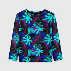 Лонгслив детский Palm blue light blue, цвет: 3D-принт