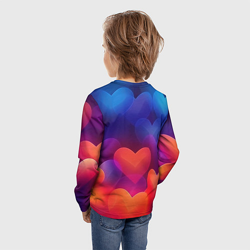 Детский лонгслив Lana Del Rey на фоне сердечек / 3D-принт – фото 4