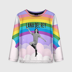 Лонгслив детский Lana Del Rey на фоне радуги, цвет: 3D-принт