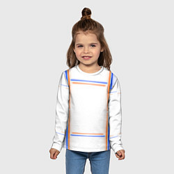 Лонгслив детский Neon white orange blue, цвет: 3D-принт — фото 2