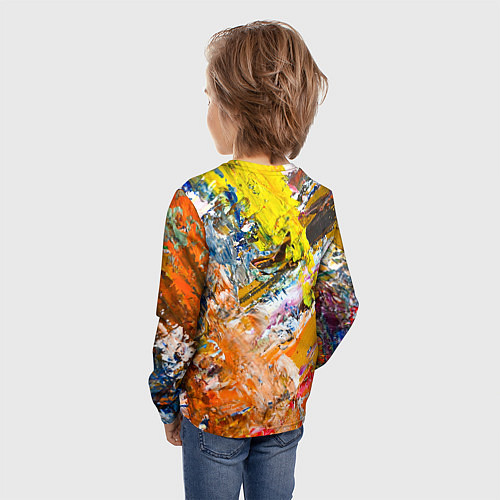 Детский лонгслив Живая Абстракция: Поток Цветов и Форм в Постоянном / 3D-принт – фото 4