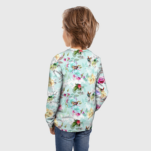 Детский лонгслив Леди Гага в платье из листьев и цветов / 3D-принт – фото 4