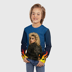 Лонгслив детский Леди Гага байкер, цвет: 3D-принт — фото 2